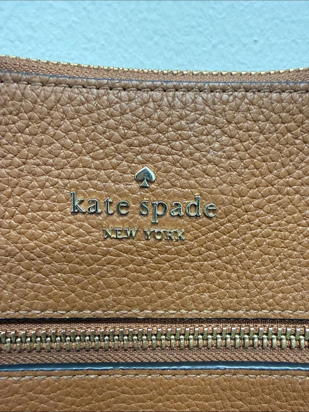 kate spade Tan Pebbled Leather Shoulder Bag with Adjustable Strap